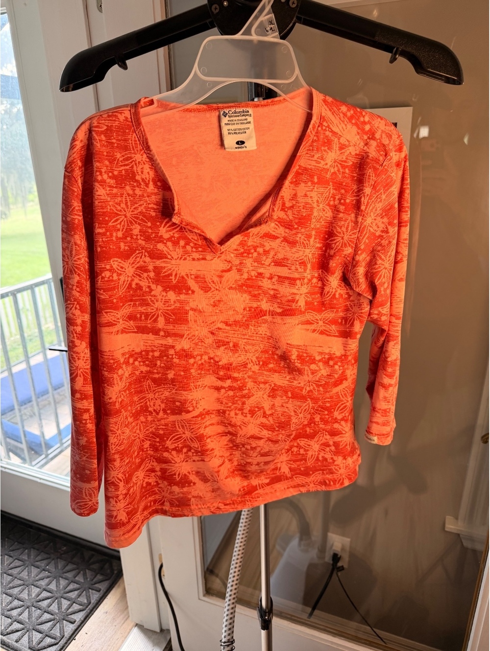 Columbia Orange Print Long Sleeve Top